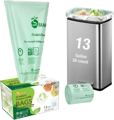 #ad 100% Home Compostable Trash Bags 13 Gallon Tall Kitchen 50 Count 0.9 Mil Kitchen $27.27