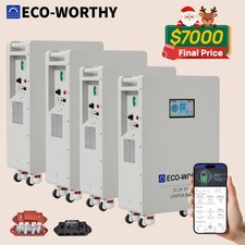 ECO-WORTHY 4Pack 48V 314AH 64.3kWh LiFePO4 Battery Vertical Standing Backup