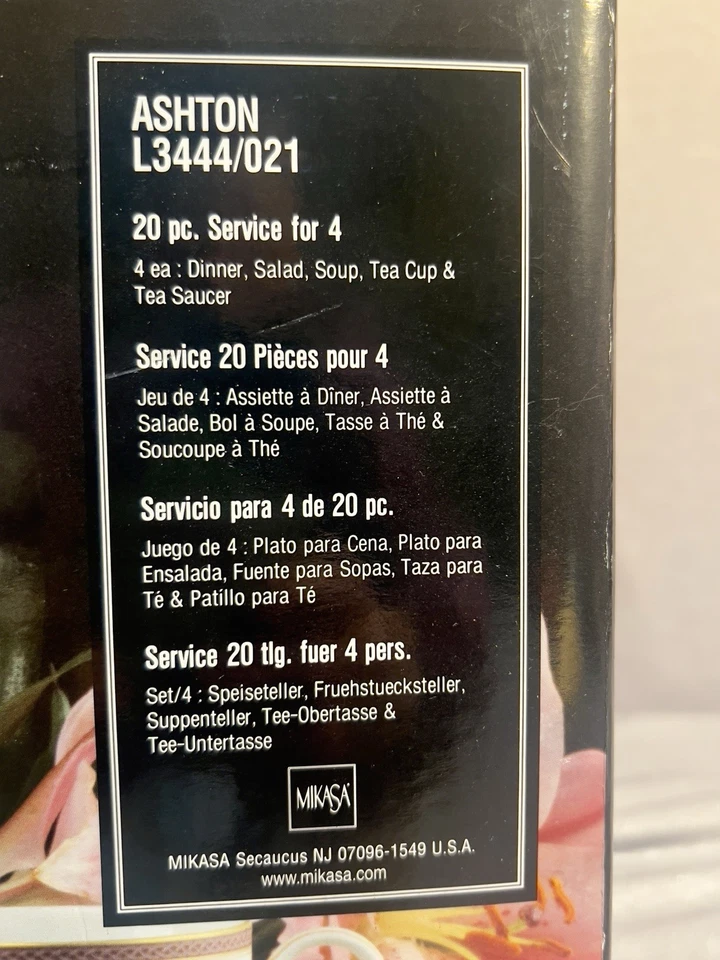 Nuevo Juego de Cena Mikasa “Ashton” 20 Piezas Retirado Vintage Borgoña y Oro Como Nuevo Foto 4 de 4