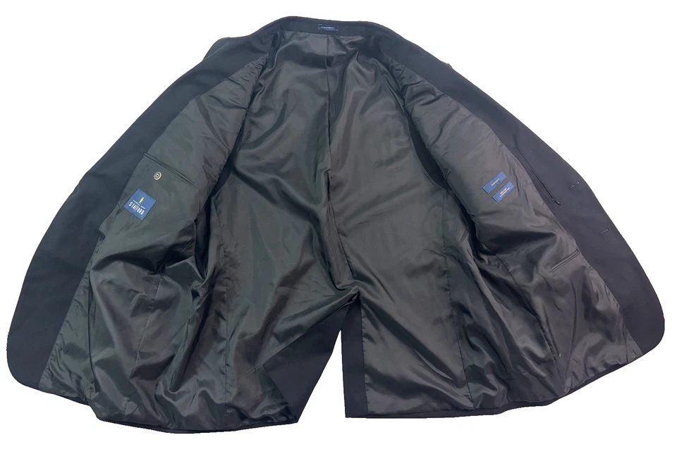 Stafford 52R Black Coolmax Blazer Jacket Sport Suit Coat Wool Classic Fit - Image 2 of 4