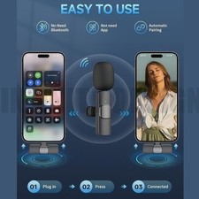 2PCS Bluetooth Wireless Lavalier Microphone Mic For Type-C iPhone Vlog Stream AU — image 3
