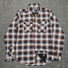 Dixxon Flannel Shirt Mens Small Bondo Buckets Brown Plaid Pearl Snap Western