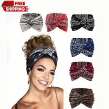 6 Womens Knotted Wide Headbands Boho Head Wrap Turban For Yoga Sports Hairbands