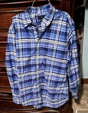 Mens Large Multicolor Polo By Ralph Lauren Long Sleeve Button Up Casual Shirt 