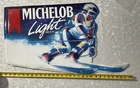 Vintage Michelob Light Beer Metal Skiing Sign 1990 Anheuser Busch Bar Wall Decor
