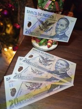  MEXICO 2001  $2O PESOS  SERIE C. CRISPY UNC. RANDOM BANKNOTE  BEAUTIFUL NOTE 