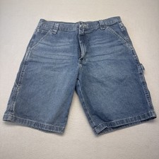 Vintage Wrangler Shorts Mens 32 31 Medium Wash Denim Work Wear Jorts 90s Y2K