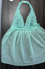 Victoria's Secret Mint Sheer Lace Babydoll Chemise Coquette Feminine Small Sz M