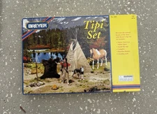 RARE Breyer Horse Accessory #2485 Tipi Set Native American Doll Wolf Tent NEW