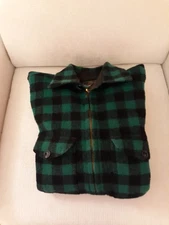 Men's Johnson Traditional Green & Black Wool Slip Over Shirt Jac - Jacket - Med