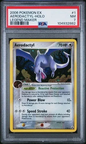 2006 POKEMON EX LEGEND MAKER #1 AERODACTYL HOLO PSA 7 NM
