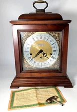 VTG Howard Miller Samuel Watson 612429 2-Jewel 1050-020 3-Chime Mantel Clock+Key