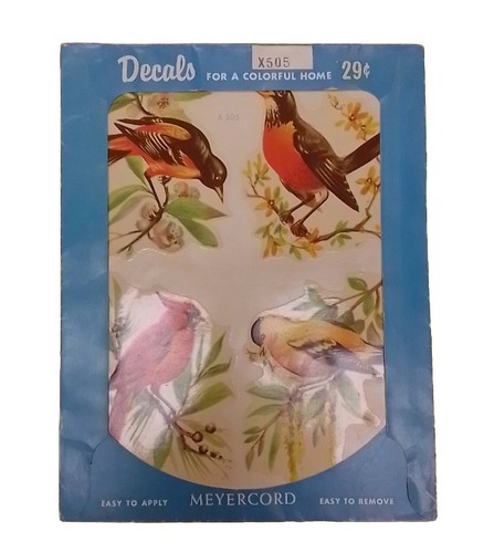 Vintage Meyercord Decals X505 Birds Water Applique Decal Decorating