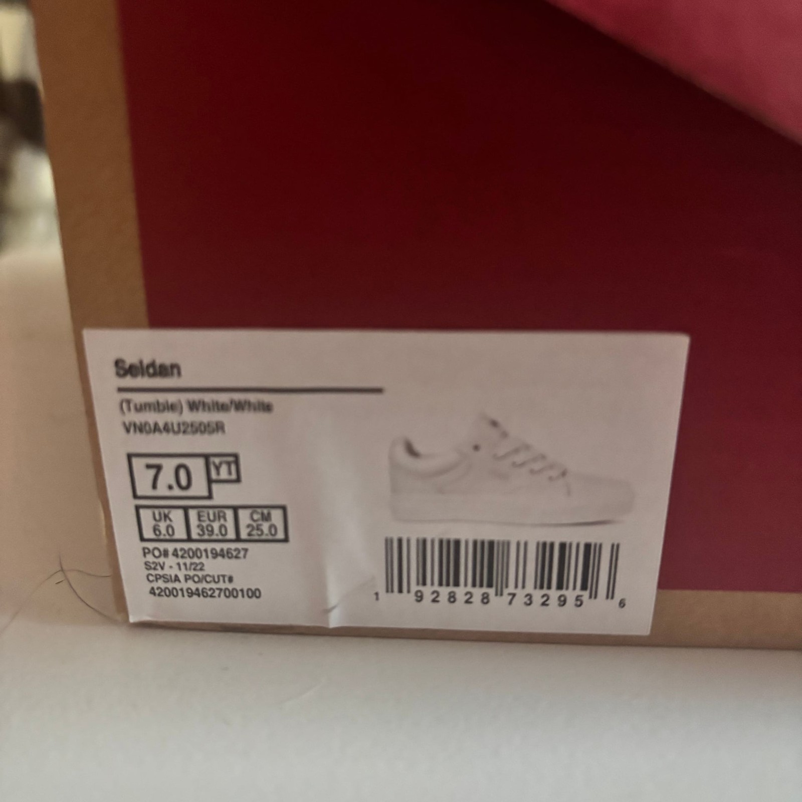 White Vans Boys Little-big Kid Seldan Sneaker 7Y/ladies 8.5 thumbnail 3