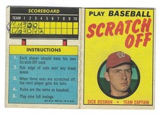 1970 Topps Scratch-Offs DICK BOSMAN VG Washington Senators