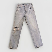 GAP Cheeky Straight High Rise Jeans Women s 26R Light Wash Distressed