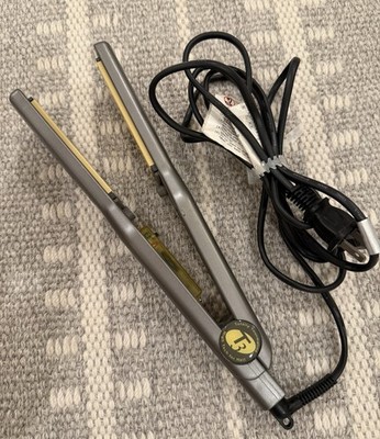 T3 SinglePass Tourmaline Flat Iron Hair Straightener, Adjustable Heat, Gray/Gold