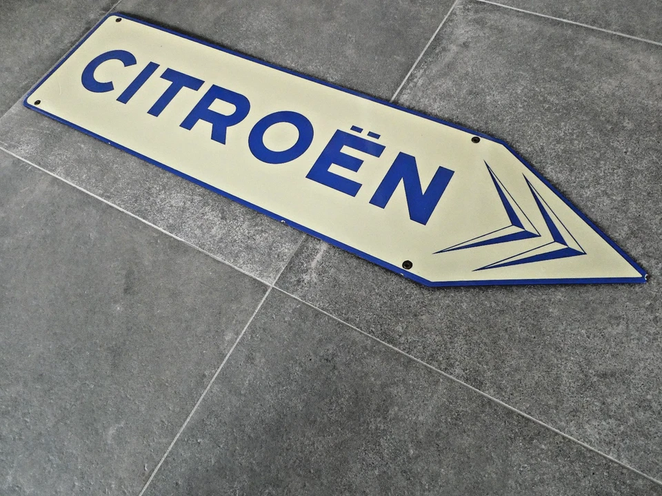 RARE ancienne plaque émaillée directionnelle CITROEN 100x25 cm - Photo 3/4