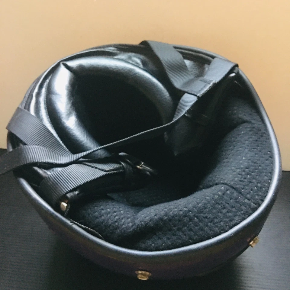 Casco de motocicleta medio corto vintage púrpura calavera cementerio DOT talla XS Foto 2 de 4