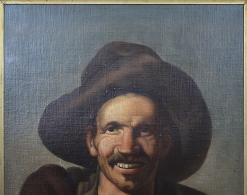 Portrait detail from Los borrachos after Velázques. Original Victorian oil c1880 - Picture 3 of 10
