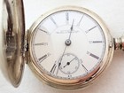 Antique 18s Waltham Grade 825 17 Jewel Nickel Silver Hunter Pocket Watch