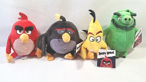 2016 angry birds movie plush complete set of 4 stuffed bird