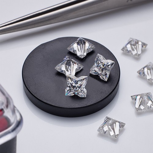 Certificate Loose Moissanite Stone Clover Lily Cut D Color Diamond Test Poistive - Picture 2 of 12