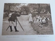 Rare Gravure Héliogravure originale d' Albert Anker (1831-1910) artiste suisse