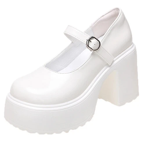 Chunky Platform Mary Jane Shoes High Heels Pumps New Sweet Thick Heel Party Shoe - Bild 12 von 19
