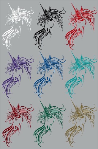 Unicorn Fantasy Horn Head Magic Horse Car Truck Laptop Vinyl Decal Sticker - Picture 2 of 2