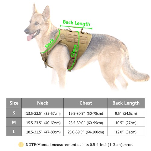 Tactical Dog Harness No Pull Adjustable Pet Military Working Training Molle Vest - Picture 12 of 14