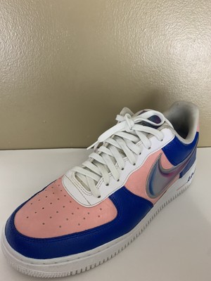 Nike Air Force 1 Men's Size 12 Low Oversized Swoosh White Blue AO2441-101 |  eBay