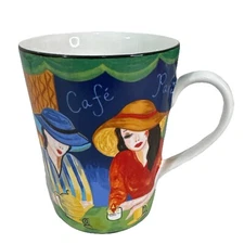 Cafe Paris #4914 by Sango Vintage Coffee Mug Flared 16 oz. Cup Ladies Hats