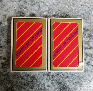 Vintage Knights of Columbus Playing Pinochle Card Decks Old Fraternal Society