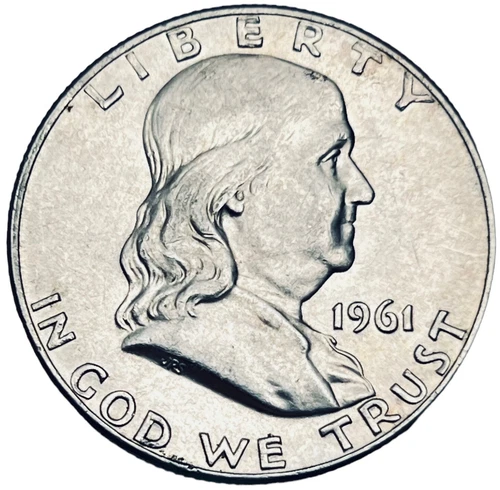1961 D Franklin Half Dollar 90% Silver BU US Coin  #380