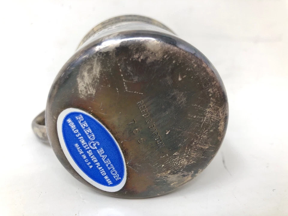 Taza bebé Reed And Barton Worlds Finest plateada 766 hecha en EE. UU. Foto 4 de 4