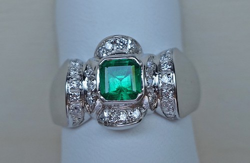 Diamant Ring 18Kt 750 Gold Ring Brillant Mega ♦️ Smaragd Brillanten ♦️♦️ MAN1579 - Bild 11 von 15