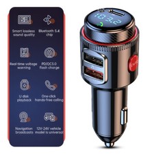 Car Bluetooth 5.4 FM Transmitter Radio MP3 Wireless Adapter PD QC3.0 Fast Charge