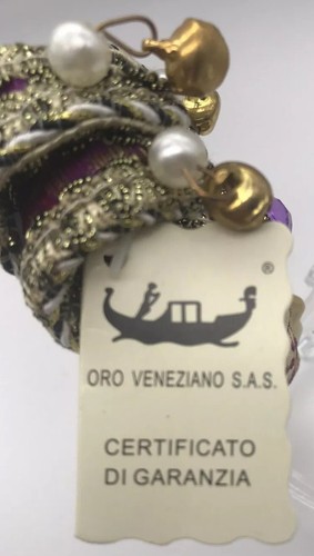 MASK Masquerade Ball Mask 4” Magnet Decor Hand Painted Italy Venetian Gold - Picture 4 of 12