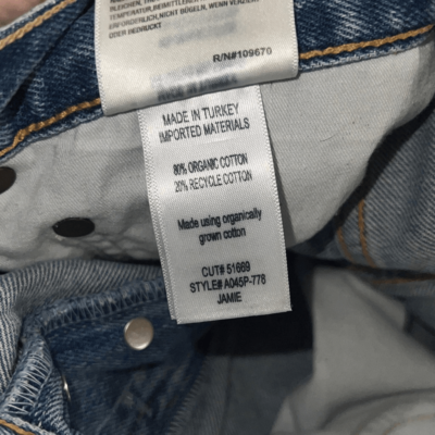 Agolde Jamie High Rise Classic Distressed Button Fly Denim Jeans