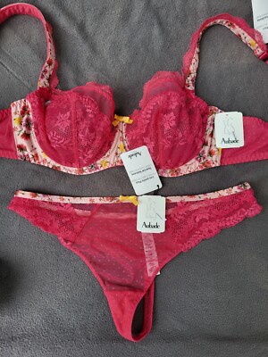 AUBADE soutien-gorge 90D+string 3 delicate extase  neuf avc étiquette