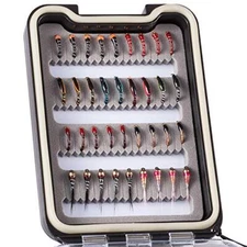 Fly Fishing Flies Kit Fly Assortment Trout Bass Fishing with Fly Box, 36 Pack
