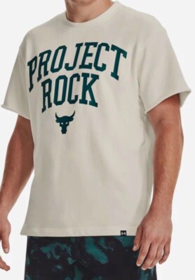 Under Armour Project Rock Heavyweight Terry SS Shirt 1377435 130 Men SZ 3XL XXXL