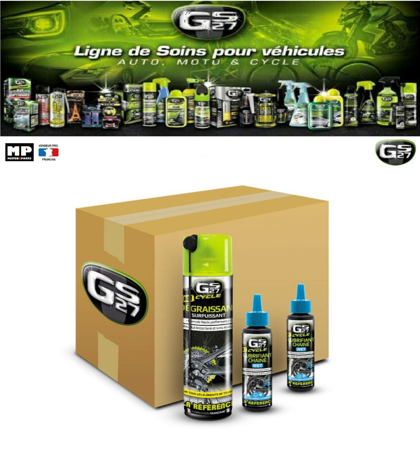 Pack GS27 Entretien Chaîne Haute Performance : Lubrification Longue Durée Vélo
