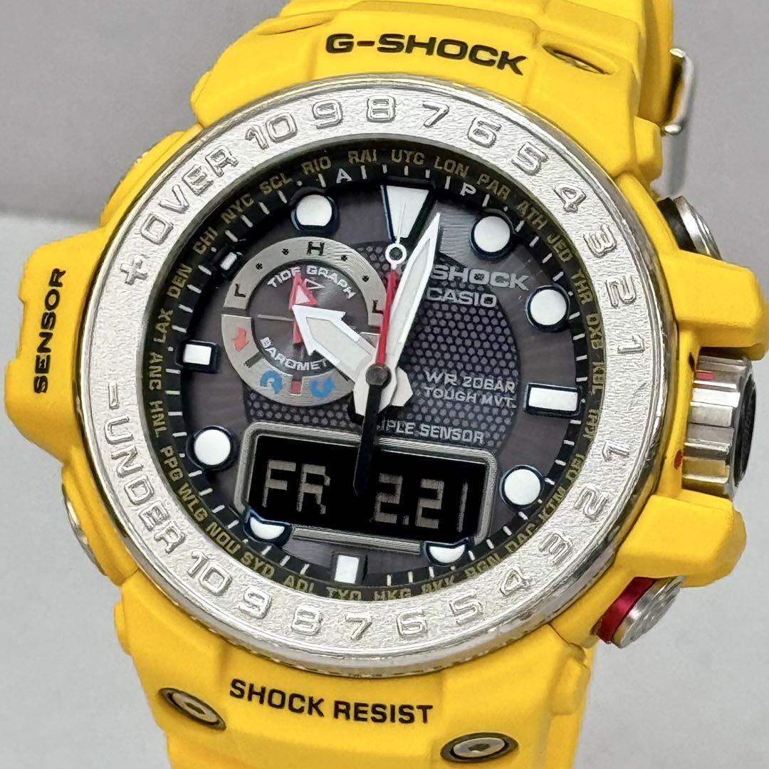 時計 noix GWN-1000-9AJF GULFMASTER G-SHOCK GULFMASTER GWN-1000-9A 55.8mm Yellow Resin Case with