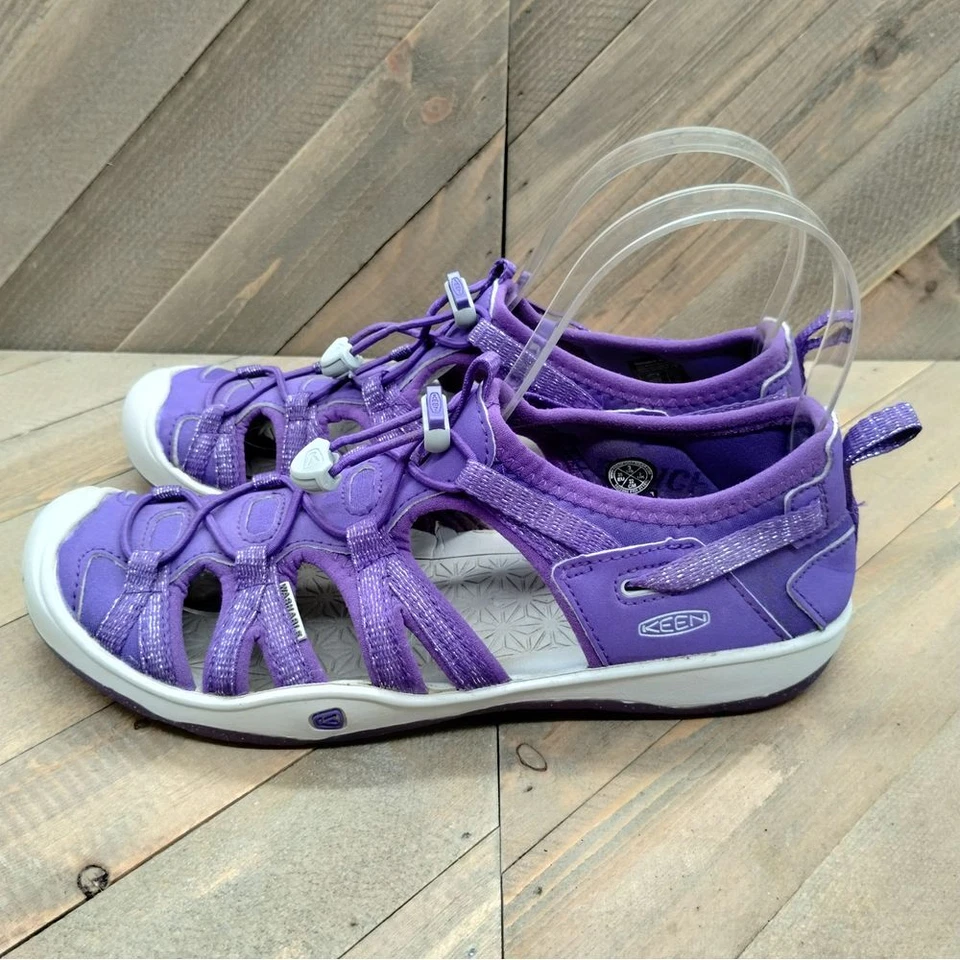 Sandalias Keen Moxie Punta Cerrada Exterior Niñas Talla 3 Púrpura Gris Senderismo Niños Grandes Foto 3 de 4