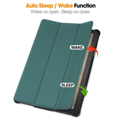 Trifold Stand Cover Auto Wake/Sleep für Fire HD 10 Tablet (Dunkelgrün) - Bild 5 von 12