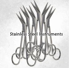 6 NEW STAINLESS STEEL IRIS ANGULAR SCISSORS 4.5" DENTAL SURGICAL INSTRUMENT