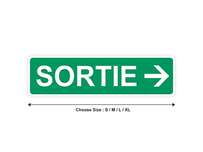Sticker panel emergency exit right green 10cm (S) - 29cm (XL) sticker