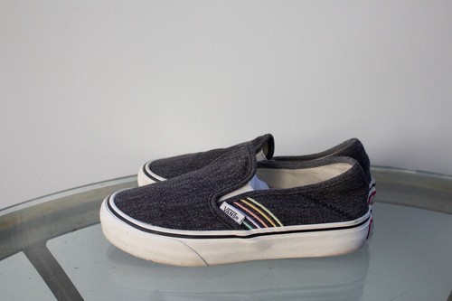 VANS Womens Slip-on SF Ultracush Gray Funk Stripe Rainbow Skate Shoes Size 5 - Picture 4 of 7